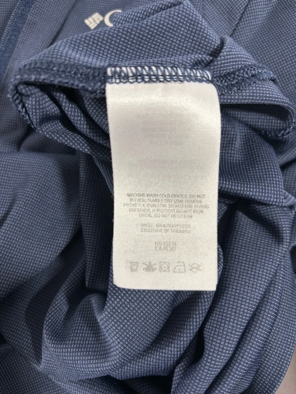 Columbia Blue Long-Sleeve Quarter Zip Pullover Small Navy **
